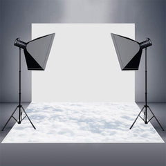 Aperturee - White Clouds Froth Dreamy Photo Rubber Floor Mat