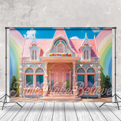 Aperturee - Dreamlike House Rainbow Birthday Cake Smash Backdrop