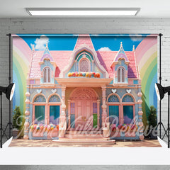 Aperturee - Dreamlike House Rainbow Birthday Cake Smash Backdrop