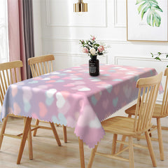 Aperturee - Dreamlike Little Heart Pink Rectangle Tablecloth