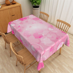 Aperturee - Dreamlike Valentines Pink Heart Rectangle Tablecloth