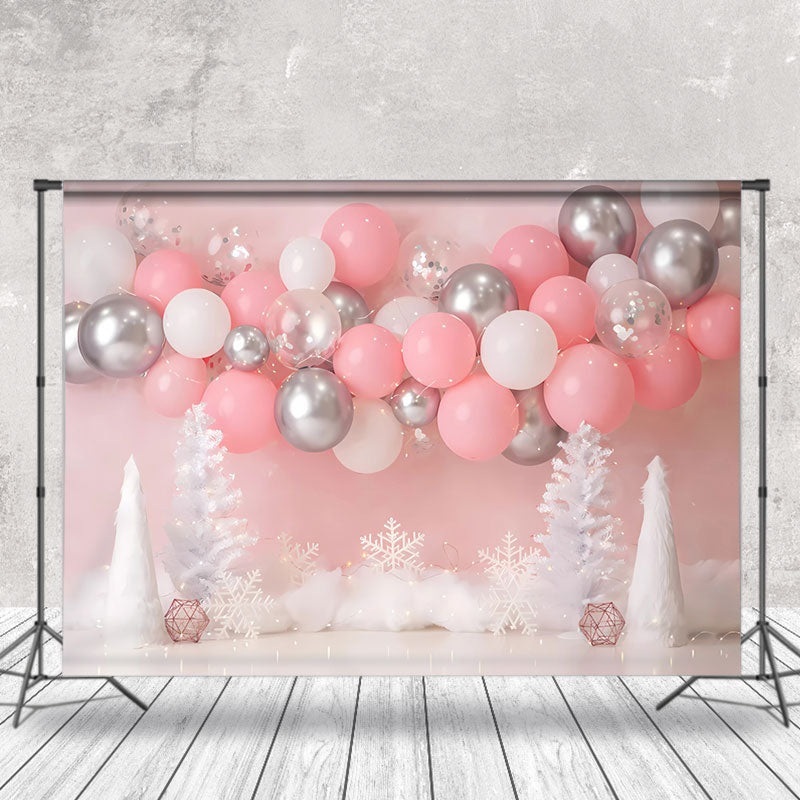 Aperturee - Dreamy Balloons Girls Birthday Cake Smash Backdrop