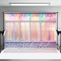 Aperturee - Dreamy Colorful Windows White Floor Photo Backdrop