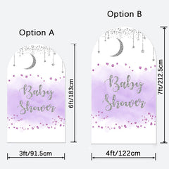 Aperturee - Dreamy Purple Baby Shower Double Sided Arch Backdrop