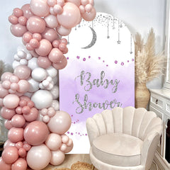 Aperturee - Dreamy Purple Baby Shower Double Sided Arch Backdrop