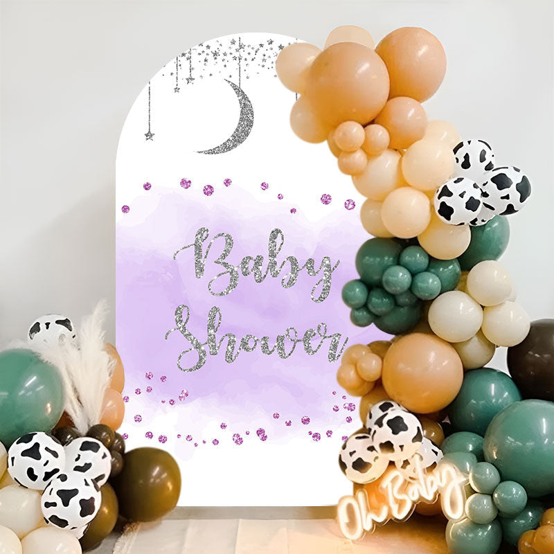 Aperturee - Dreamy Purple Baby Shower Double Sided Arch Backdrop