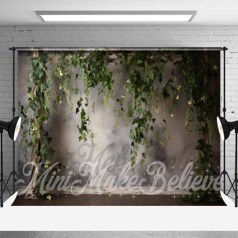 Aperturee - Dualtone Wall Gray White Ivy Vines Fine Art Backdrop