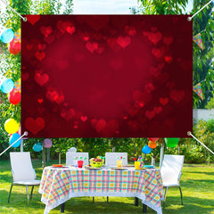 Aperturee - Dusky Wine Red Heart Bokeh Valentines Day Backdrop