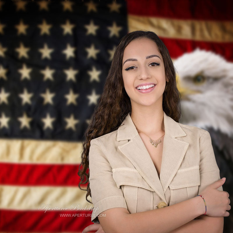 Aperturee - Eagle USA Flag Backdrop For Happy Independence Day