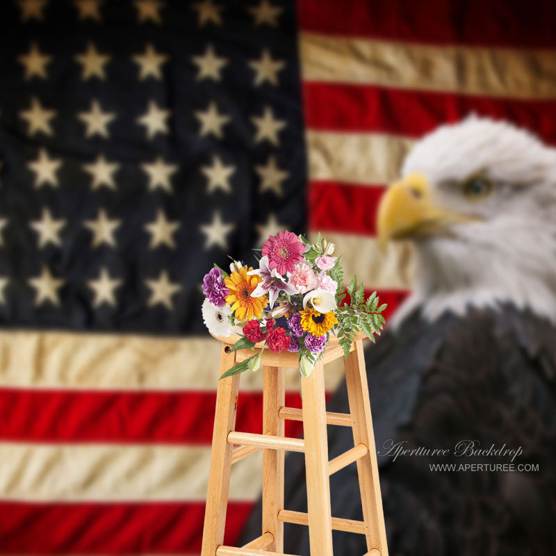 Aperturee - Eagle USA Flag Backdrop For Happy Independence Day