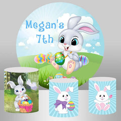 Aperturee Easter Bunny Spring Round Backdrop Kit For Birthday