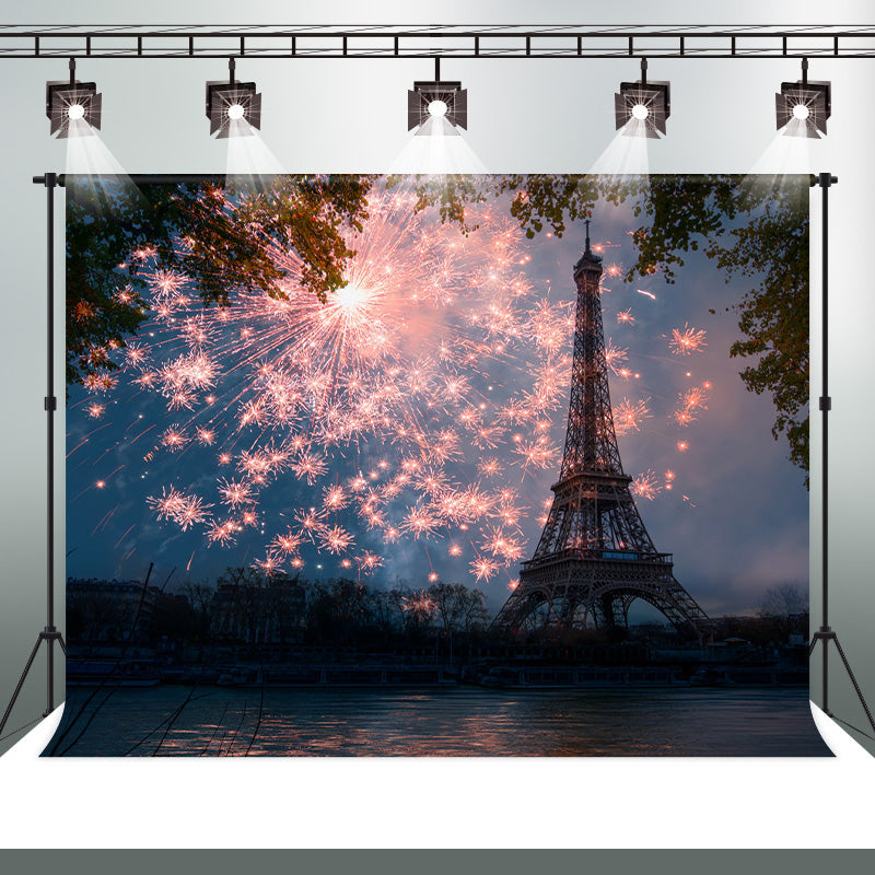 Aperturee - Eiffel Tower Fireworks Theater Performance Backdrop
