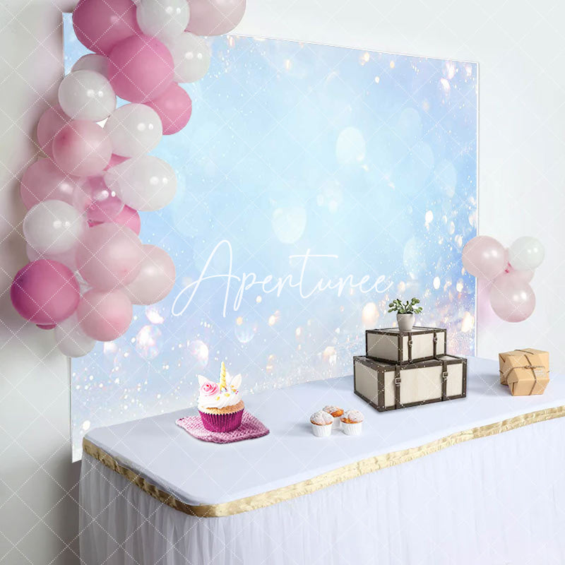 Aperturee - Elegant Blue Blurred Aperture Backdrop For Birthday