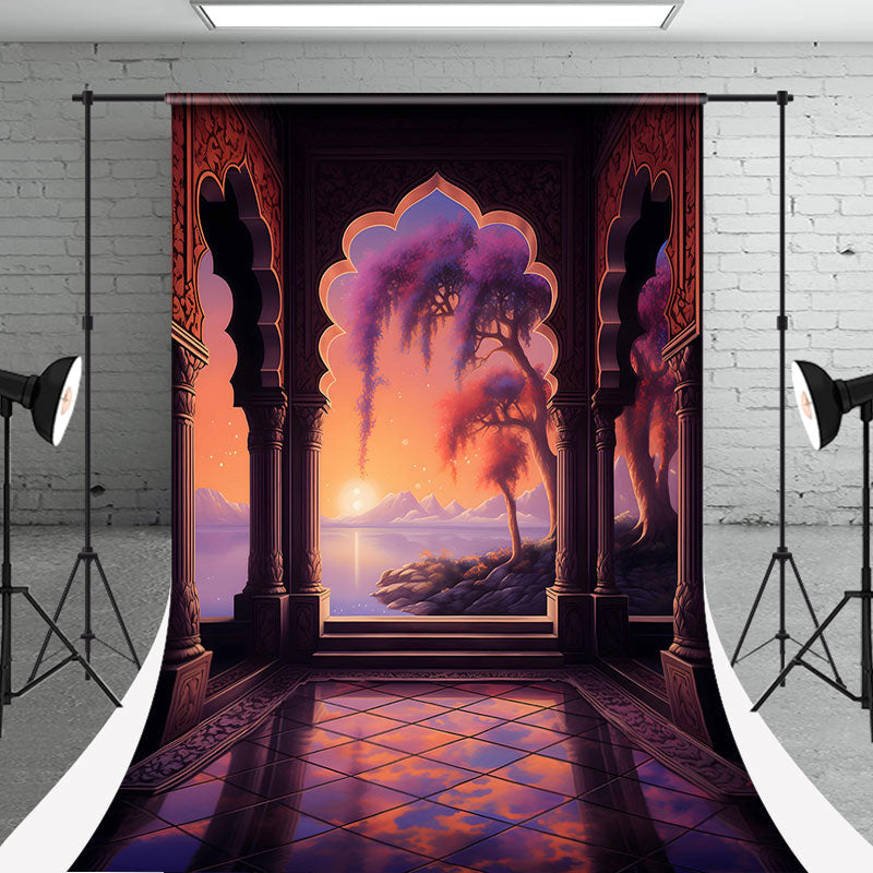 Aperturee - Elegant Dusk Scenery Hall Photo Sweep Backdrop