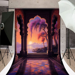 Aperturee - Elegant Dusk Scenery Hall Photo Sweep Backdrop