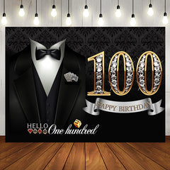 Aperturee - Elegant Gentleman Suit Poker 100th Birthday Backdrop