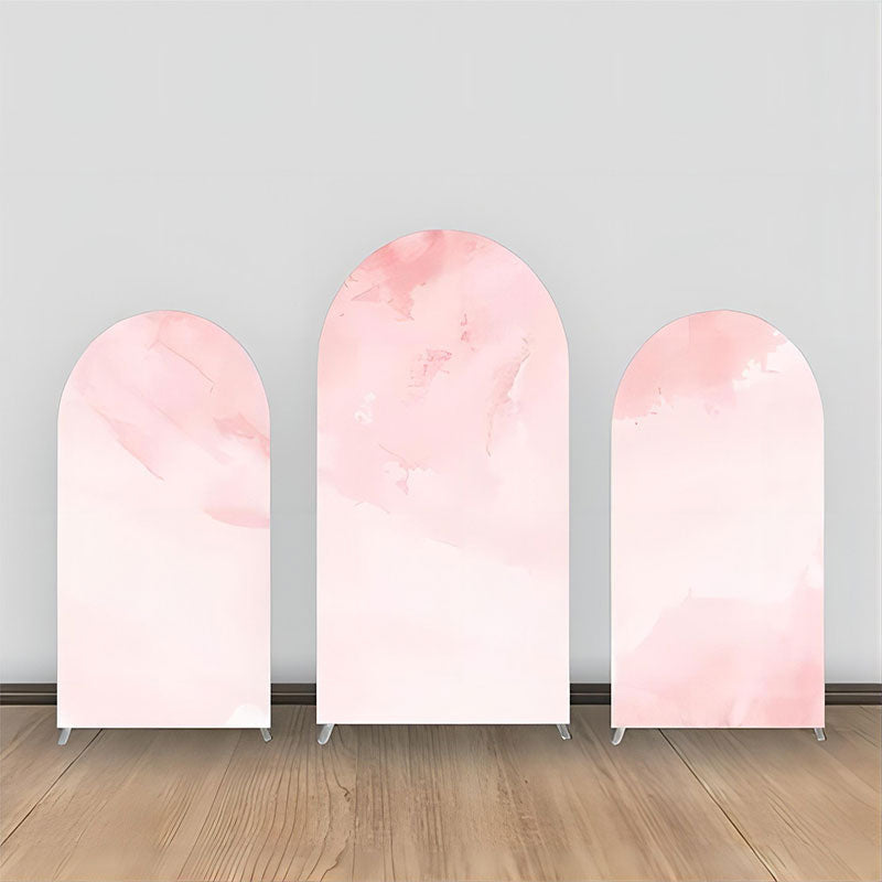 Aperturee - Elegant Gradient Pink Marble Party Arch Backdrop Kit