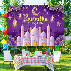 Aperturee - Elegant Mandala Moon Palace Purple Ramadan Backdrop