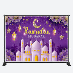 Aperturee - Elegant Mandala Moon Palace Purple Ramadan Backdrop