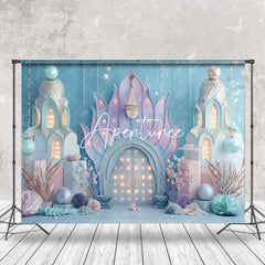 Aperturee - Elegant Mermaid Palace Pearls Cake Smash Backdrop