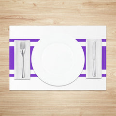 Aperturee - Elegant Purple And White Simple Set Of 4 Placemats