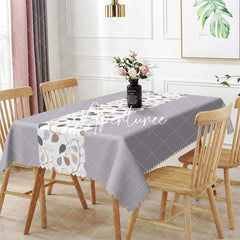 Aperturee - Elegant Purple Leaves Spring Rectangle Tablecloth