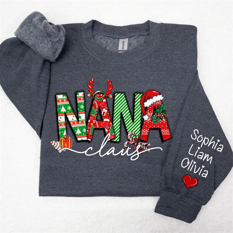 Aperturee - Elk Cherry Nana Claus Custom Christmas Sweatshirt