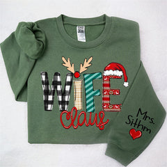 Aperturee - Elk Plaid Wife Husband Custom Christmas Sweatshirt