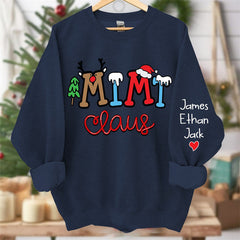 Aperturee - Elk Snow Cedar Claus Custom Kids Christmas Sweatshirt