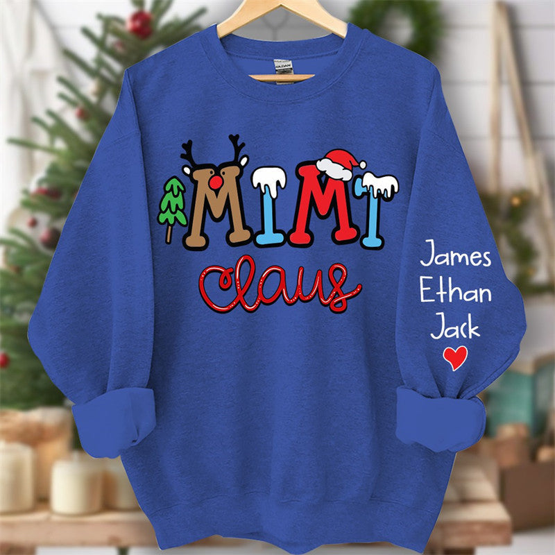 Aperturee - Elk Snow Cedar Claus Custom Kids Christmas Sweatshirt