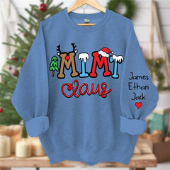 Aperturee - Elk Snow Cedar Claus Custom Kids Christmas Sweatshirt