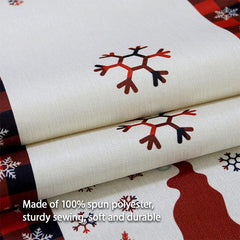 Aperturee - Elk Snowflake Step And Repeat Christmas Table Runner