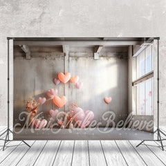 Aperturee - Empty Building Heart Balloon Valentines Day Backdrop