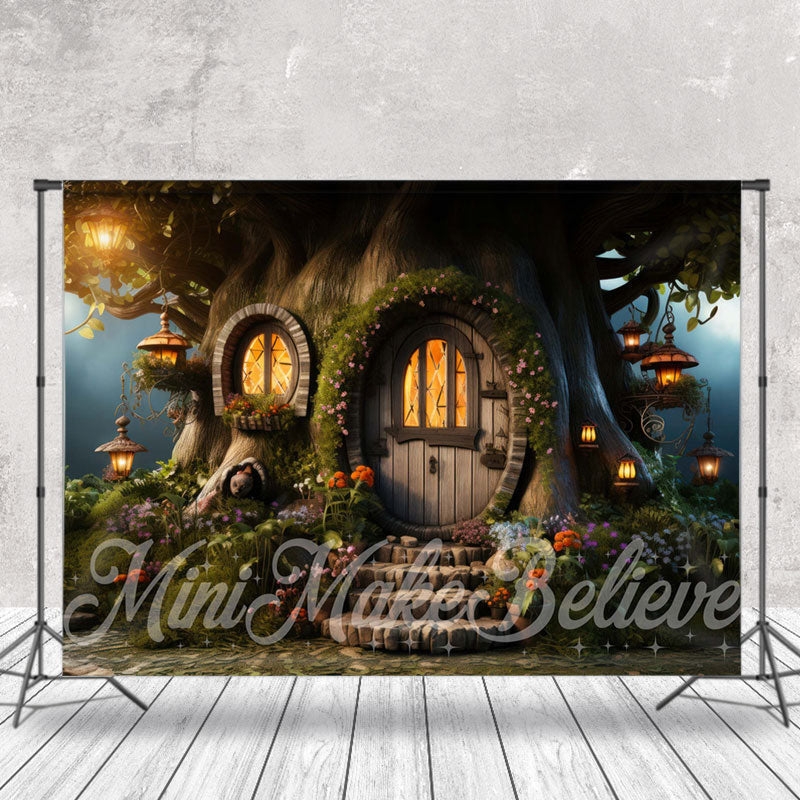 Aperturee - Enchant Tree House Birthday Cake Smash Backdrop