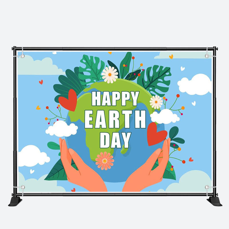 Aperturee - Environmental Protection Happy Earth Day Blue Backdrop