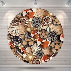 Aperturee - Ethiopian Basket Pattern Round Holiday Backdrop