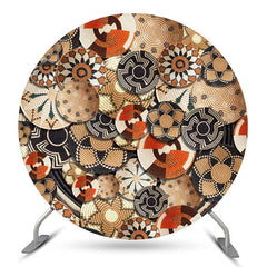 Aperturee Ethiopian Basket Pattern Round Holiday Backdrop