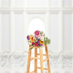 Aperturee - European White Wall Arch Door Backdrop For Photo