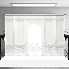 Aperturee - European White Wall Arch Door Backdrop For Photo