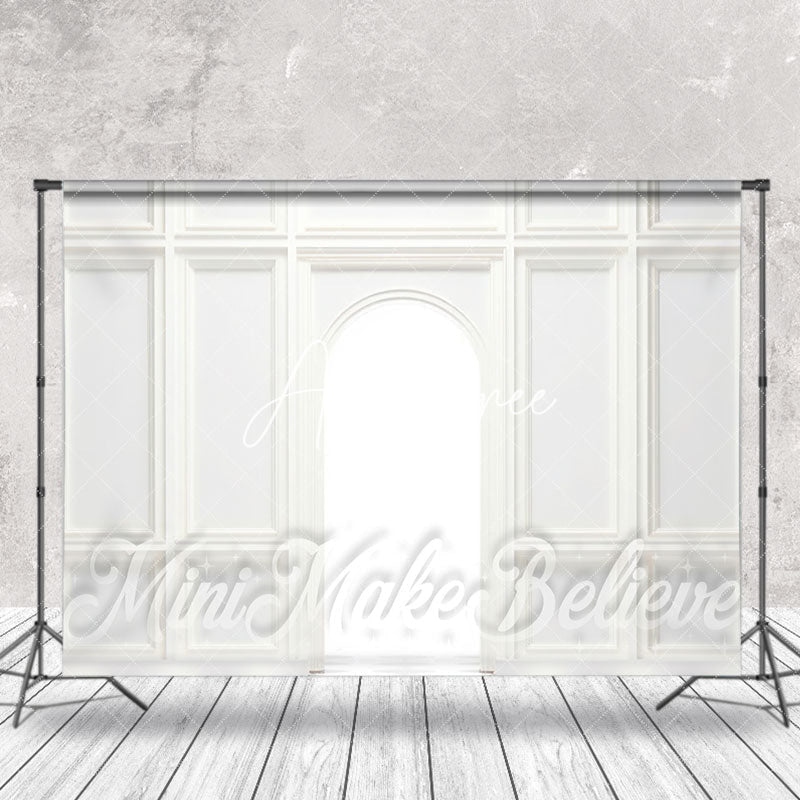 Aperturee - European White Wall Arch Door Backdrop For Photo