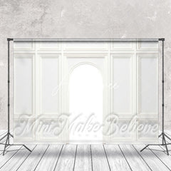 Aperturee - European White Wall Arch Door Backdrop For Photo