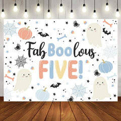 Aperturee - Faboolous Five Boo Halloween Boy Birthday Backdrop