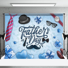 Aperturee - Faded Blue Gifts Heart Tie Fathers Day Backdrop