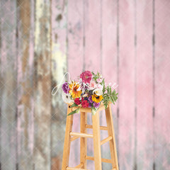 Aperturee - Faded Pink Vintage Wooden Texture Wall Photo Backdrop