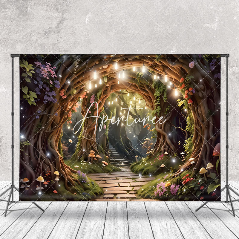 Aperturee - Fairy Tale Arch Branch Stone Steps Forest Backdrop