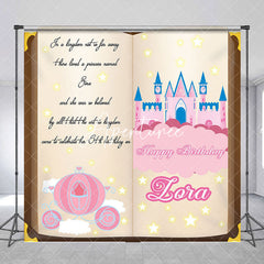 Aperturee - Fairy Tale Book Castle Custom Name Birthday Backdrop