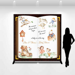 Aperturee - Fairy Tale Book Custom Name Baby Shower Backdrop