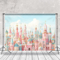 Aperturee - Fairy Tale Cloud Castle Birthday Cake Smash Backdrop