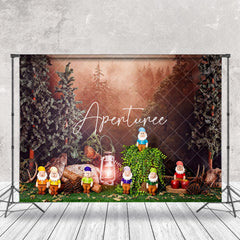 Aperturee - Fairy Tale Forest Dwarf Birthday Cake Smash Backdrop