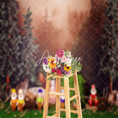 Aperturee - Fairy Tale Forest Dwarf Birthday Cake Smash Backdrop